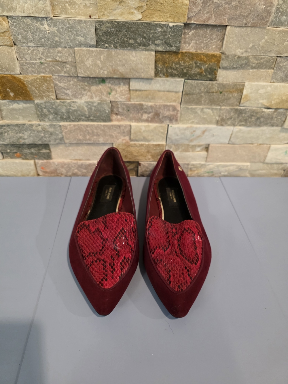 River Island Red Pointed-Toe Slip-On Flats